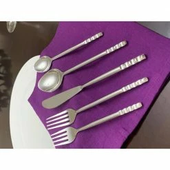 Flatware 5-Piece Modern Place Setting by Vibhsa -Flatware Sales Store silver flatware sets tipl004ps 4f 1000