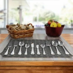 Trevi 45-Piece Silver 18/10 Stainless Steel Flatware Set by GIBSON ELITE 8 Trevi 45-Piece Silver 18/10 Stainless Steel Flatware Set by GIBSON ELITE -Flatware Sales Store silver gibson elite flatware sets 985113970m 1f 1000