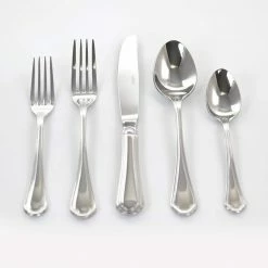Trevi 45-Piece Silver 18/10 Stainless Steel Flatware Set by GIBSON ELITE
