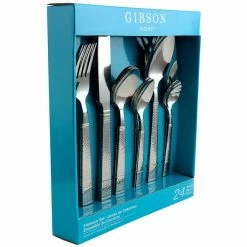 Prato 24-Piece Stainless Steel Flatware Set (Service for 4) by Gibson
