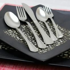 Bay 65 Piece Silver Stainless Steel Flatware Set with Wire Caddie (Service for 8) by Gibson -Flatware Sales Store silver gibson flatware sets 985100583m 1f 1000