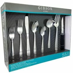 Palmore Plus 55-Piece Stainless Steel Flatware Set (Service for 8) by Gibson Home