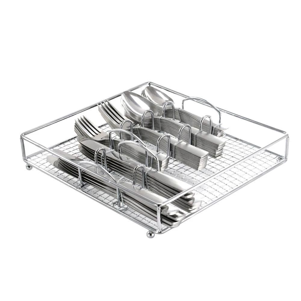 Abbeville 61-Piece Flatware Set with Wire Caddy (Service for 12) by Gibson Home 1 Abbeville 61-Piece Flatware Set with Wire Caddy (Service for 12) by Gibson Home