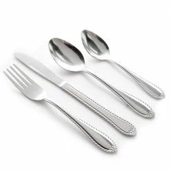 24-Piece New Wilmington Flatware Set (Service for 6) by Gibson Home -Flatware Sales Store silver gibson home flatware sets 98592150m fa 1000