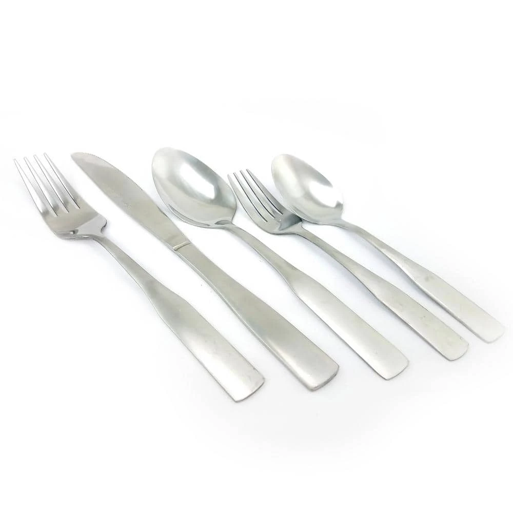 Abbeville 61-Piece Stainless Steel Flatware Set with Wire Caddy (Service for 12) by Gibson Home 1 Abbeville 61-Piece Stainless Steel Flatware Set with Wire Caddy (Service for 12) by Gibson Home
