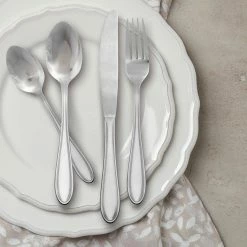 Lincoln - 46 Piece 18/0 Stainless Steel Flatware Set (Service for 8) by HAMPTON FORGE -Flatware Sales Store silver hampton forge flatware sets 267a046hfn 44 1000