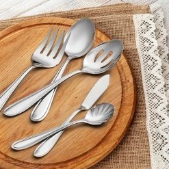 Lincoln - 46 Piece 18/0 Stainless Steel Flatware Set (Service for 8) by HAMPTON FORGE -Flatware Sales Store silver hampton forge flatware sets 267a046hfn fa 1000