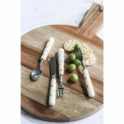 4-Piece Contemporary Silver, Ivory Steel Flatware Sets by A&B Home -Flatware Sales Store silver ivory serving sets 43019 31 1000