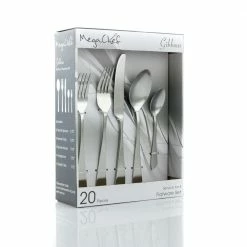 Gibbous 20-Piece Matte Silver Stainless Steel Flatware Set (Service for 4) by MegaChef