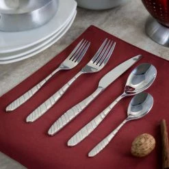 La Vague 20-Piece Silver Stainless Steel Flatware Set (Service for 4) by MegaChef -Flatware Sales Store silver megachef flatware sets 985112469m 31 1000