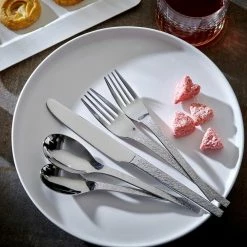 Eve 20 Piece Silver 18/0 Stainless Steel Flatware Set, Service for 4 by ORNATIVE -Flatware Sales Store silver ornative flatware sets 10020slr1 31 1000