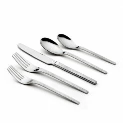 Eve 20 Piece Silver 18/0 Stainless Steel Flatware Set, Service for 4 by ORNATIVE -Flatware Sales Store silver ornative flatware sets 10020slr1 4f 1000