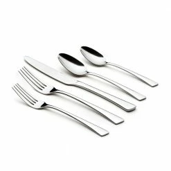 Clara 20 Piece Silver 18/0 Stainless Steel Flatware Set, Service for 4 by ORNATIVE -Flatware Sales Store silver ornative flatware sets 10820slr1 4f 1000