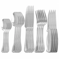 20 Piece Stainless Steel Flatware and Steak Knife Set by Oster