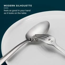 50-Piece 18/10 Stainless Steel Flatware Set (Service for 8) by TABLE 12 -Flatware Sales Store stainless steel flatware sets tf50s70t 1f 1000