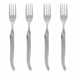 Laguiole Connoisseur Solid Stainless Steel Steak Forks, Set of 4. by French Home