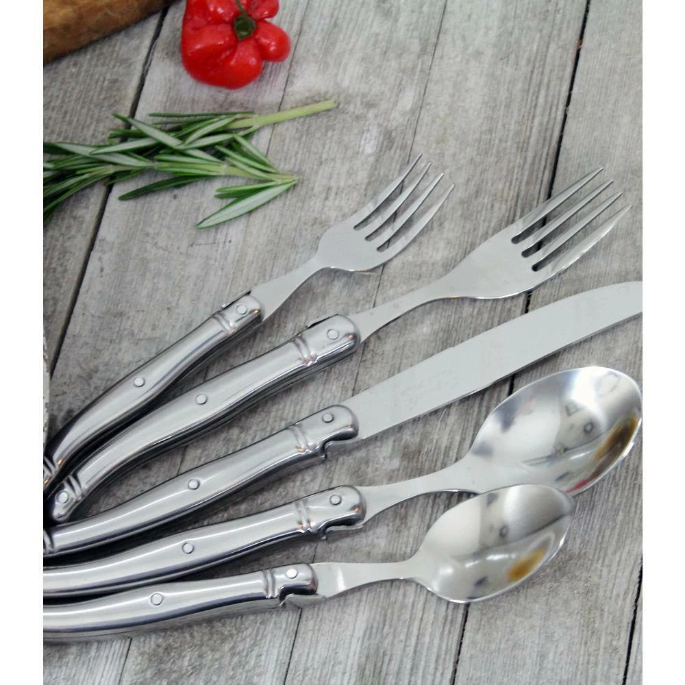 Laguiole 20-Piece Stainless-Steel Flatware Set, Stainless Steel Handles (Service for 4) by French Home 4 Laguiole 20-Piece Stainless-Steel Flatware Set, Stainless Steel Handles (Service for 4) by French Home - Image 4