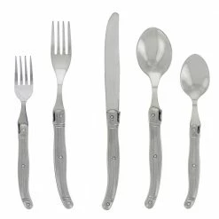 Laguiole 20-Piece Stainless-Steel Flatware Set, Stainless Steel Handles (Service for 4) by French Home