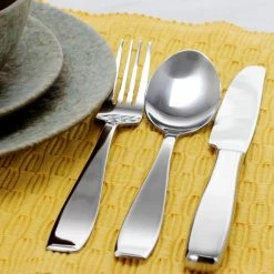 Castleford 20-Peice Mirror Polish Flatware Set (Service for 4) by Gibson -Flatware Sales Store stainless steel gibson flatware sets 985100041m 1f 1000