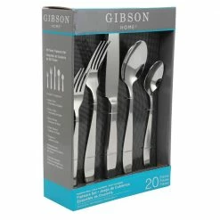 Castleford 20-Peice Mirror Polish Flatware Set (Service for 4) by Gibson -Flatware Sales Store stainless steel gibson flatware sets 985100041m 76 1000