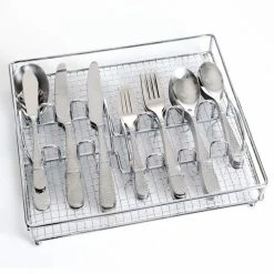 Hammered 46-Piece Stainless Steel Flatware Set (Service for 8) by Gibson Home