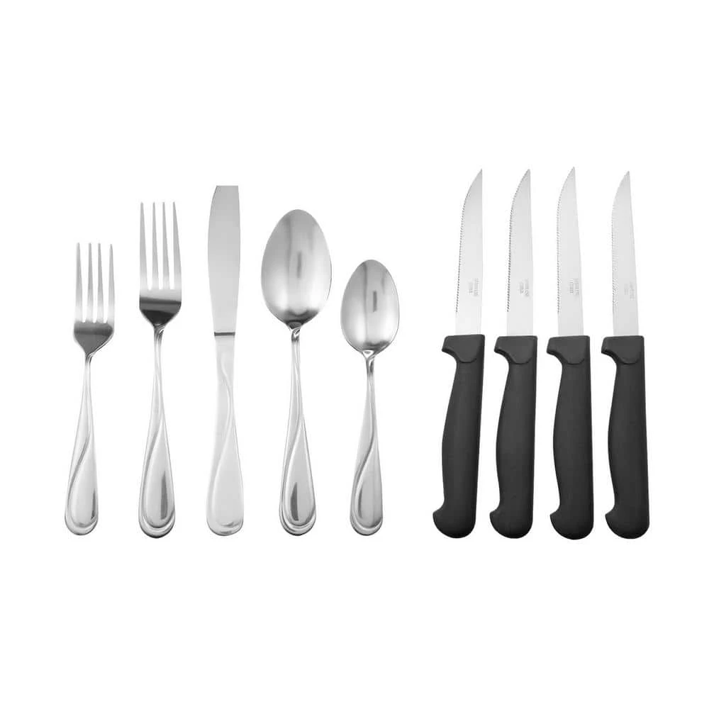 Trillium Plus 24-Piece Stainless Steel Flatware Set (Service for 4) by Gibson Home 2 Trillium Plus 24-Piece Stainless Steel Flatware Set (Service for 4) by Gibson Home - Image 2
