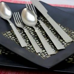 Prato 65-Piece Flatware Set with Wire Caddy (Service for 4) by Gibson Home -Flatware Sales Store stainless steel gibson home flatware sets 985100585m 4f 1000