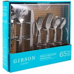 Prato 65-Piece Flatware Set with Wire Caddy (Service for 4) by Gibson Home