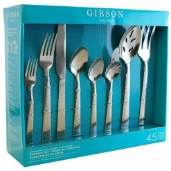 Prato 45-Piece Flatware Set (Service for 8) by GIBSON HOME -Flatware Sales Store stainless steel gibson home flatware sets 98597253m 1f 1000