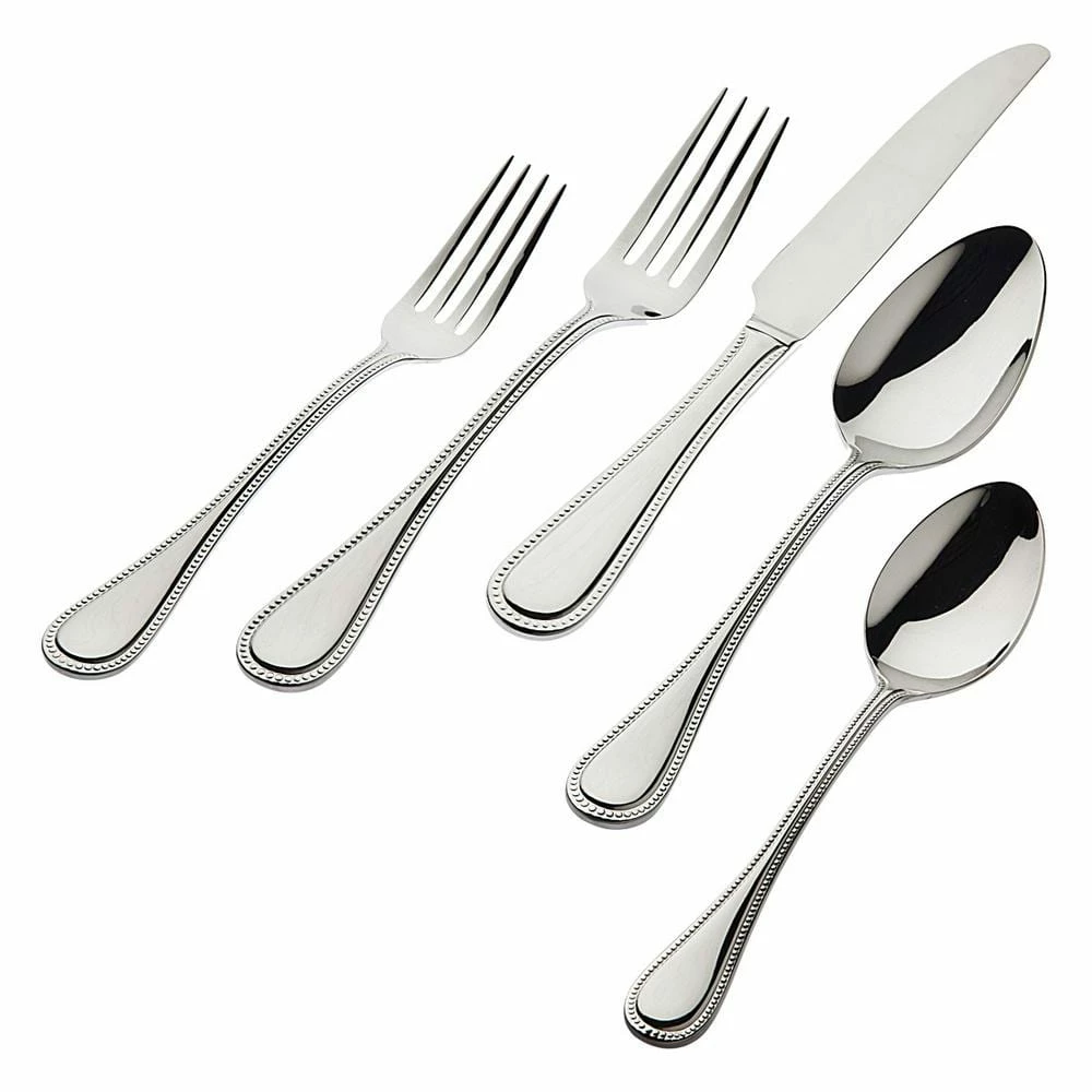 77-Piece Stainless Steel Flatware Set (Service for 12) by Godinger 1 77-Piece Stainless Steel Flatware Set (Service for 12) by Godinger