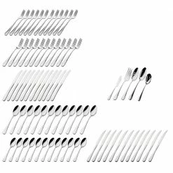 Salem 77-Piece 18/0 Stainless Steel Flatware Set by Godinger -Flatware Sales Store stainless steel godinger flatware sets 44009 4f 1000