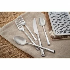 Vale Hammered 20 Piece 18/0 Stainless Steel Flatware Set (Service for 4) Forged by Skandia -Flatware Sales Store stainless steel hammered finish skandia flatware sets sff18n20sb 31 1000