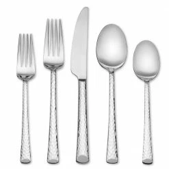 Vale Hammered 20 Piece 18/0 Stainless Steel Flatware Set (Service for 4) Forged by Skandia