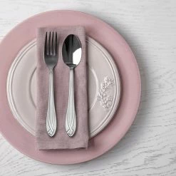 Lace Frosted 54-Piece 18/0 Stainless Steel Flatware Set with Wood Caddy (Service for 8) by Hampton Forge -Flatware Sales Store stainless steel hampton forge flatware sets 330z054hbb 1f 1000