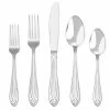 Lace Frosted 54-Piece 18/0 Stainless Steel Flatware Set with Wood Caddy (Service for 8) by Hampton Forge