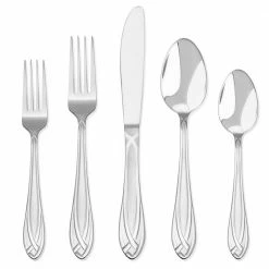 Lace Frosted 54-Piece 18/0 Stainless Steel Flatware Set with Wood Caddy (Service for 8) by Hampton Forge