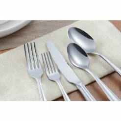 Lora 45-Piece Stainless Steel Flatware Set (Service for 8) by Home Decorators Collection -Flatware Sales Store stainless steel home decorators collection flatware sets ks0991 45p 66 1000