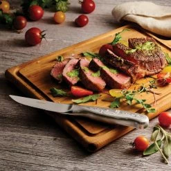 4-Piece Stainless Steel forged Engraved Steak Knife Set by Tramontina -Flatware Sales Store stainless steel polished tramontina flatware sets 80322 004ds 4f 1000