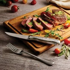 8-Piece Stainless Steel forged Engraved Steak Knife and Dinner fork Set by Tramontina 8 8-Piece Stainless Steel forged Engraved Steak Knife and Dinner fork Set by Tramontina -Flatware Sales Store stainless steel polished tramontina flatware sets 80322 005ds 1f 1000