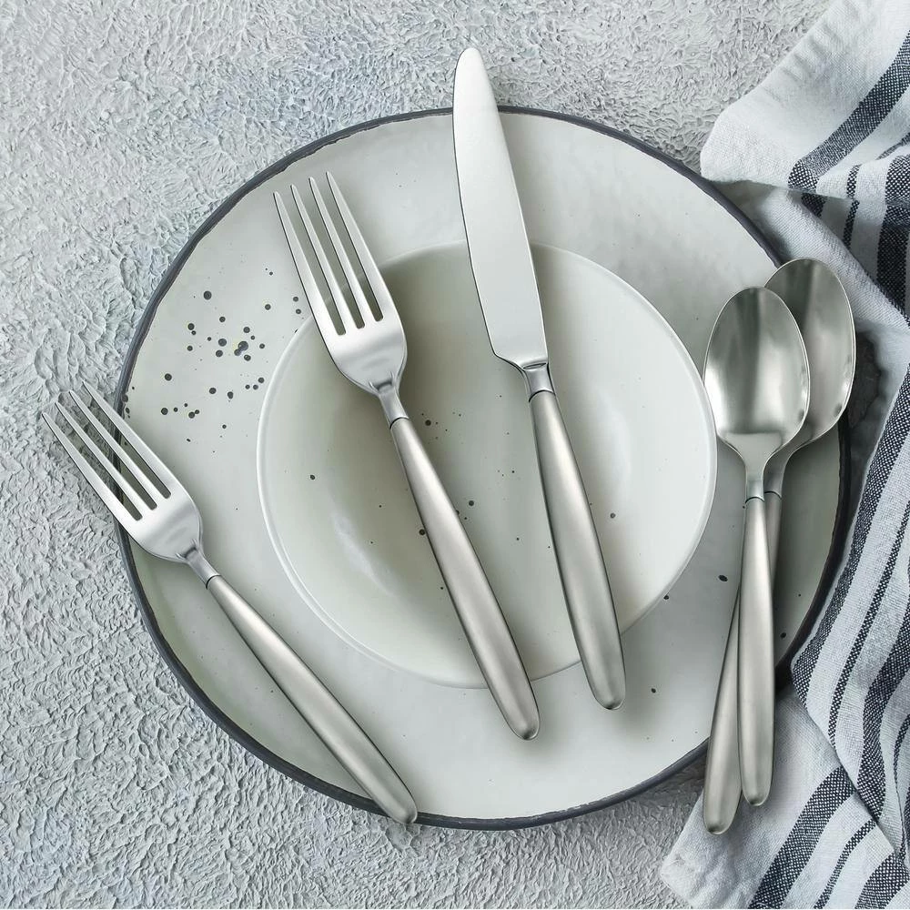 Tidal Frosted 20-Piece Flatware Set (Service for 4) by Skandia 6 Tidal Frosted 20-Piece Flatware Set (Service for 4) by Skandia - Image 6