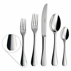 Classic 45-Piece 18/10 Stainless Steel Flatware Set by Tramontina -Flatware Sales Store stainless steel tramontina flatware sets 80322 003ds 4f 1000