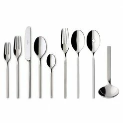 New Wave 64-Piece Stainless Steel Flatware Service for 12 by Villeroy & Boch