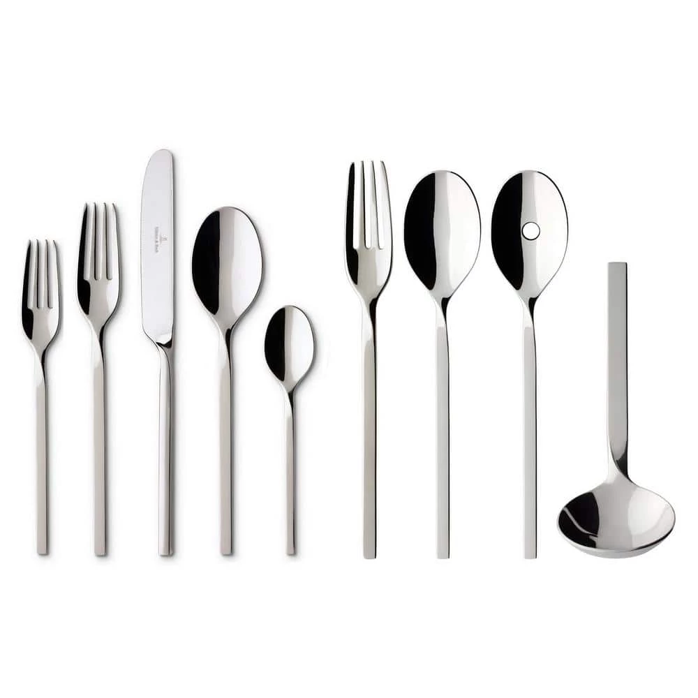 New Wave 64-Piece Stainless Steel Flatware Service for 12 by Villeroy & Boch 1 New Wave 64-Piece Stainless Steel Flatware Service for 12 by Villeroy & Boch