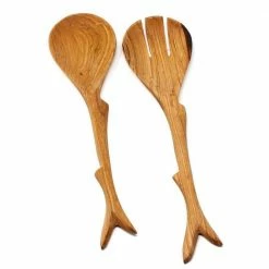 2-Pieces Twig Design Large Olive Wood Serving Set by Global Crafts