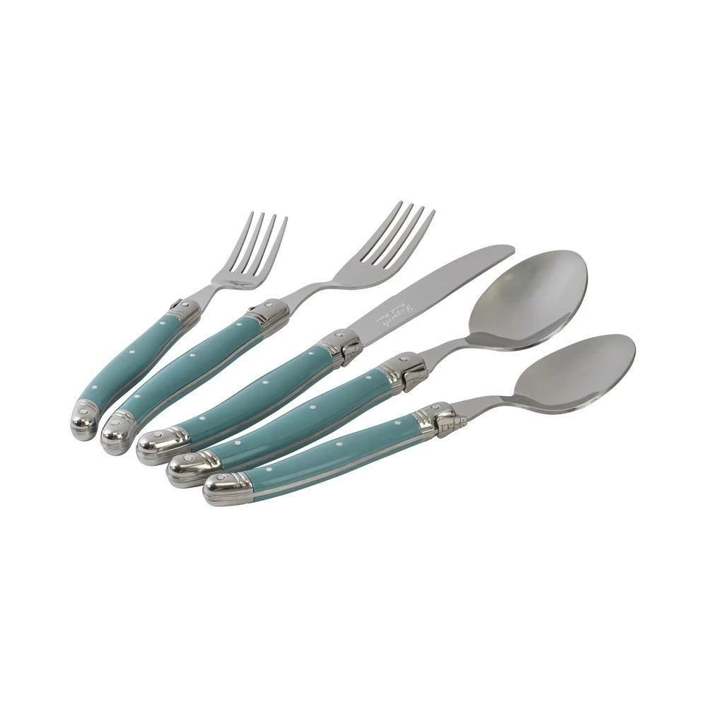 French Home Laguiole 20-Piece Aegean Teal Stainless Steel Flatware Set (Service for 4) by Unbranded 7 French Home Laguiole 20-Piece Aegean Teal Stainless Steel Flatware Set (Service for 4) by Unbranded - Image 7