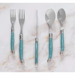 French Home Laguiole 20-Piece Aegean Teal Stainless Steel Flatware Set (Service for 4) by Unbranded 12 French Home Laguiole 20-Piece Aegean Teal Stainless Steel Flatware Set (Service for 4) by Unbranded -Flatware Sales Store teal flatware sets lg132 fa 1000