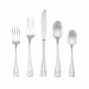 Marina Monogrammed Letter W 46-Piece Silver Stainless Steel Flatware Set (Service for 8) by RiverRidge Home
