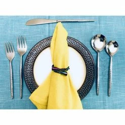 Stainless Steel Flatware Set of 5-Pieces (Hammered, Silver Glossy) by Vibhsa 7 Stainless Steel Flatware Set of 5-Pieces (Hammered, Silver Glossy) by Vibhsa -Flatware Sales Store white flatware sets flatwaresilver5 1f 1000