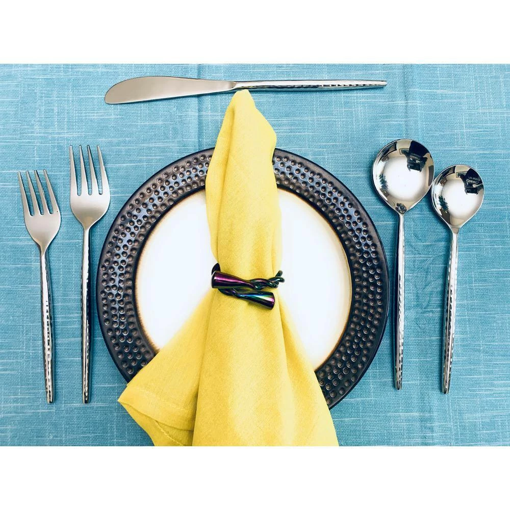 Stainless Steel Flatware Set of 5-Pieces (Hammered, Silver Glossy) by Vibhsa 4 Stainless Steel Flatware Set of 5-Pieces (Hammered, Silver Glossy) by Vibhsa - Image 4