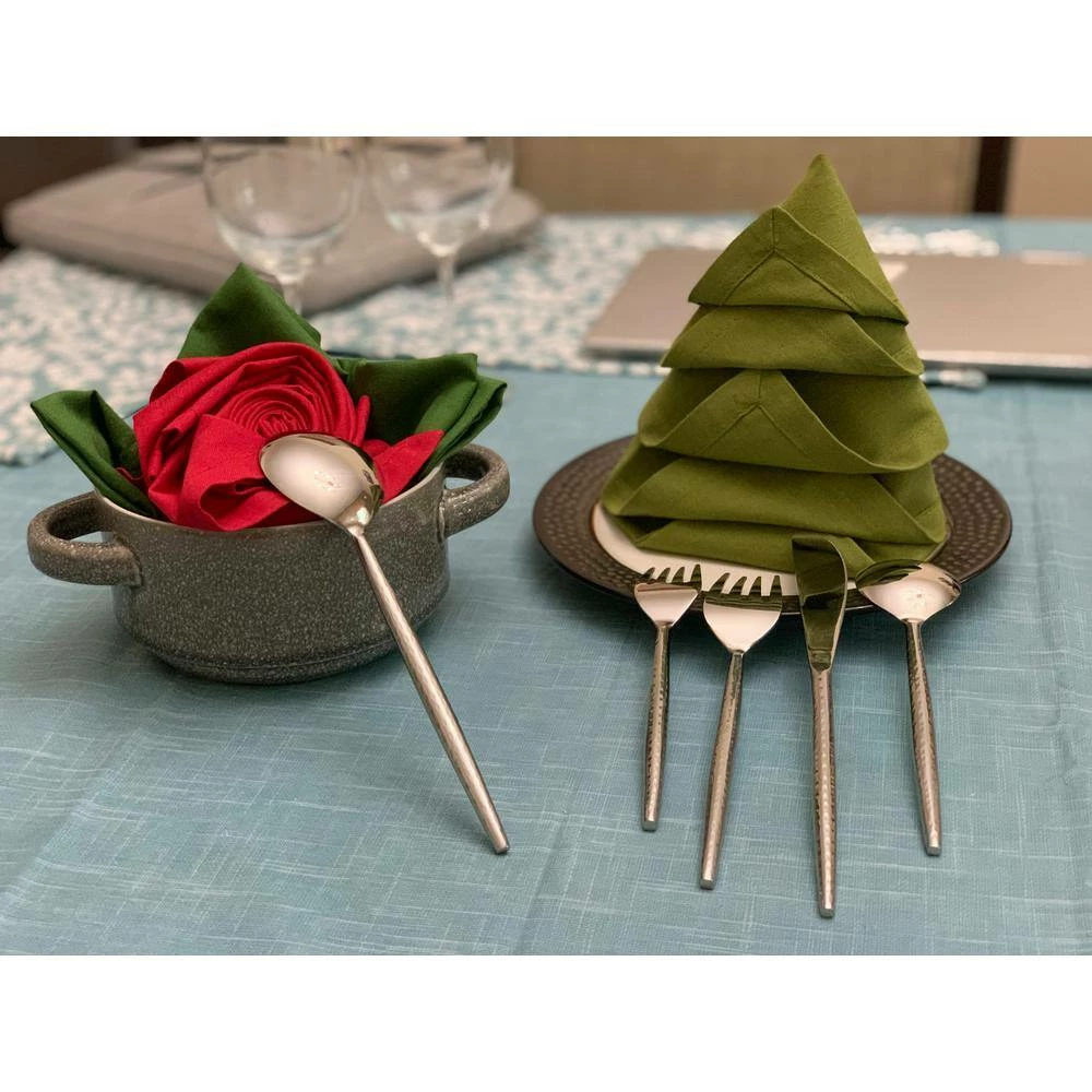 Stainless Steel Flatware Set of 5-Pieces (Hammered, Silver Glossy) by Vibhsa 2 Stainless Steel Flatware Set of 5-Pieces (Hammered, Silver Glossy) by Vibhsa - Image 2